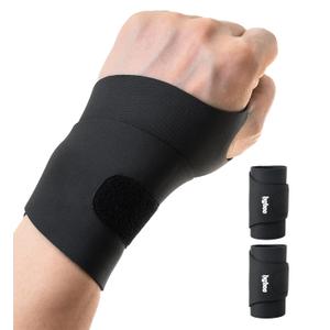 2 Pack Thin Compression Wrist Brace for Men & Women, Adjustable Elastic Wrist Support for Carpal Tunnel Arthritis Tendonitis Sports Pain Relief, Soft & Comfortable Day/Night Wrist Wraps (Black)
