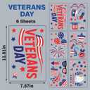 2 x Veterans Day Stickers for Windows 6 Sheets Removable USA Eagle Home Kitchen Decor