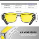 Anti-Glare Night-Driving Glasses Fit-Over-Glasses: Night Vision Glasses for Men Wrap-Around Glasses for Women (Transparent Grey + Matte Black + Transparent Blue)