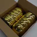 JOYIN 6 Pcs Large Gold Easter Eggs, 6 Inches Metallic Jumbo Plastic Eggs Fillable for Easter Themed Hunt Basket Stuffers Fillers Filling Treats Party Favor Classroom Prize Supplies