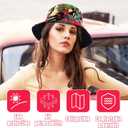 Sun Hat for Women Bucket Hat Cotton Reversible Summer Travel Beach Fishing Cap