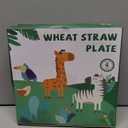 Wheat Straw Dinner Plates Set 10 Inch Reusable Unbreakable Microwave & Dishwasher Safe Plates for Kitchen 4 PCS - Mondrian