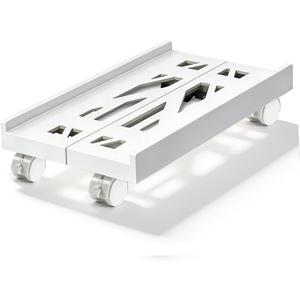 Computer Tower Stand, Adjustable Mobile CPU Stand with 4 Rolling Caster Wheels, PC Tower Stand Fits Most PC Under Desk-White