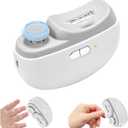 Electric Nail Clipper & Baby Nail Trimmer Polisher 3 in 1 (Not for Toenail) with Nail Scraps Storage, LED Light, 2 Speeds, Rechargeable Fingernail Clipper for Baby, Adults, Seniors, White