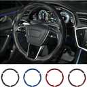 Hiseanllo Carbon Fiber Steering Wheel Cover 3PCS Set Anti-Slip, Scratch-Resistant, Universal Fit for 14-16 Inch Wheels Interior Car Accessories for Cars, SUVs, Trucks (Black)