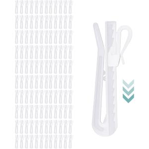 120 Pcs Adjustable Plastic Curtain Hooks, Pinch Pleat Curtain Clips