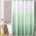 YI & ZE Green Ombre Shower Curtain Sets for Bathroom Accessories Fabric Polyester Waterproof Modern Shower Curtain Liner with 12 Hooks W72xL72