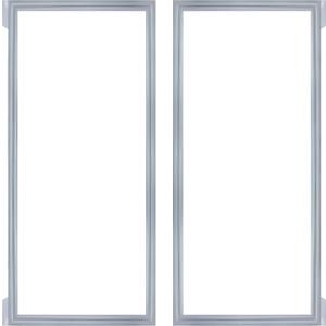 (GRAY) W10830162 Refrigerator Door Gasket (2 Pack),French Refrigerator Door Gasket Compatible with Whirlpool KitchenAid Fit Model WRF535SMBM00 Refrigerator Door Seal Part Replaces 12723206AP etc