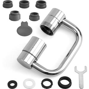 Rotatable Faucet Extender, Universal Swivel U-Shaped Rotatable Faucet Aerator Extender with 2 Flow Modes Suitable for Kitchen Bathroom Sink