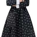 Spooktacular Creations Girls Halloween Black Costume, Black Floral Print Dress with Wig and Stocks for Girls Kids Halloween Dress Up and Role-Playing(Large(10-12 yrs)) 3 pcs