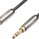 Amazon Basics 3.5mm Auxiliary Audio Cable for Stereo Speaker or Subwoofer with Gold-Plated Plugs, 8 Foot, Black (8 ft (1 Pack))