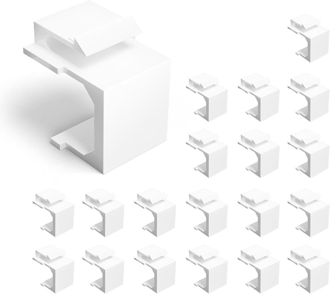 VCE UL Listed (20-Pack) Keystone Blanks for Keystone Wall Plate and Patch Panel, White