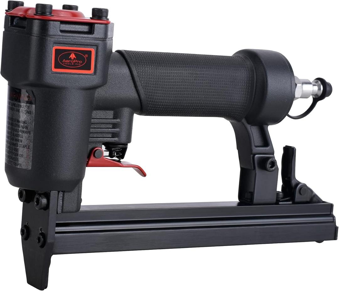 AEROPRO Tools 7116A 22 Gauge Air Stapler Pneumatic Staple Gun, 71 Series 3/8 Inch Crown 1/4-Inch to 5/8-Inch Upholstery Stapler for Upholstering, Woodworking and DIY Projects