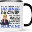 3 x WENSSY You're a Really Dog Dad Mug, Best Dog Dad Gifts, Funny Birthday Father's Day Gifts for Dogdad from Daughter Son 11 OZ Black Handle