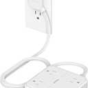 TESSAN Surge Protector Flat Extension Cord 5Ft, Flat Plug Power Strip with 4 Outlets 3 USB Ports (1 USB C), 900 Joules Protection, Multiple Wall Outlet Extender Suitable for Home Office Dorm, White