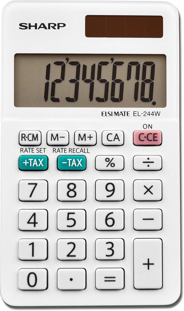 Sharp EL-244WB Business Calculator, White 2.125, 2.38 x 4.06 x 0.31 inches