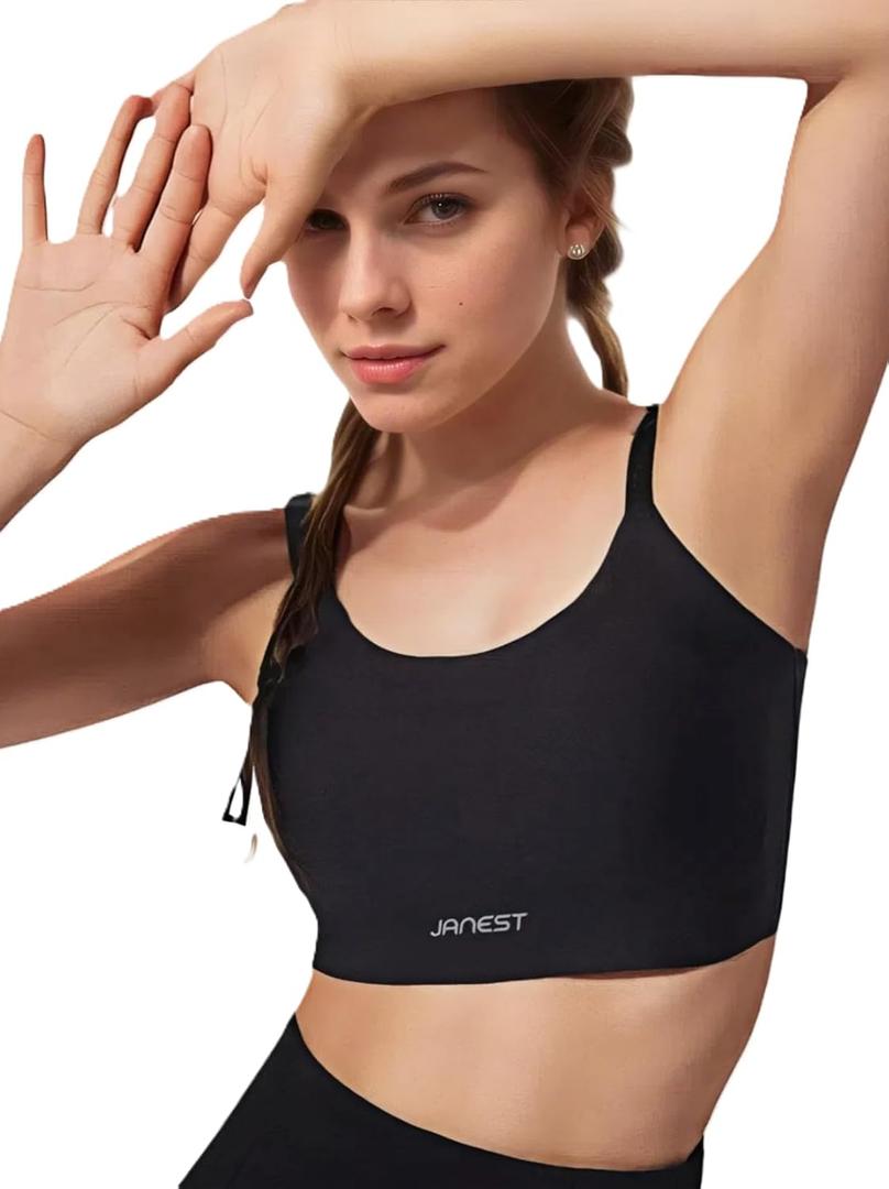 Chest Binder, Binder Bras for Women, Transgender FTM Binder Trans, Adjustable Breast Binder Swim Traceless Underwear (Medium, Black)