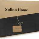 Solino Home Black Table Runner 36 Inches - Cotton Linen Hemstitch Coffee Table Runner 14 x 36 Inch Ideal for Dresser Tables - Spring, Summer, Mothers Day