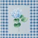 LKETW Blue Hydrangea Floral Poster Hanger Frame 12x16 Inch, Preppy Blue Checkered Hydrangea Flower Wall Art Posters for Bedroom, Floral Hanging Banner Decor for Home Living Room Office