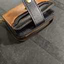 GAEKEAO Small Wallet for Women Leather RFID Blocking Bifold Zipper Pocket Credit Card Holder Card Case Wallets with ID Window, Black&Brown