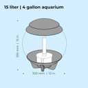 biOrb Halo 15 Acrylic 4-Gallon Aquarium with Multi-Color Remote-Controlled LED Lights Modern Compact Tank for Tabletop or Desktop Display, Gray