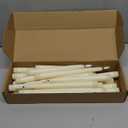 Rossesay 24 Pcs Flameless LED Taper Candles Battery Operated Candles 8.58'', 9.69'', 10.98'', 12.91'', 12.8'' Flameless Candlesticks Flickering for Halloween Christmas Church Wedding(Ivory)