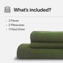 DOZ Sheet Set, 100% Viscose derived from Bamboo, Organically Grown, Buttery Soft, Cooling Sheets, High GSM, Deep Pockets - 3 Piece - 2 Pillowcases 1 Fitted Sheet (Forest, King)