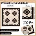 Whaline 100 Pcs Western Geometric Theme Paper Napkins Simple Modern Aztec Luncheon Napkin Brown Black Disposable Dessert Dinner Hand Napkin for Home Kitchen Restaurant Party Supplies