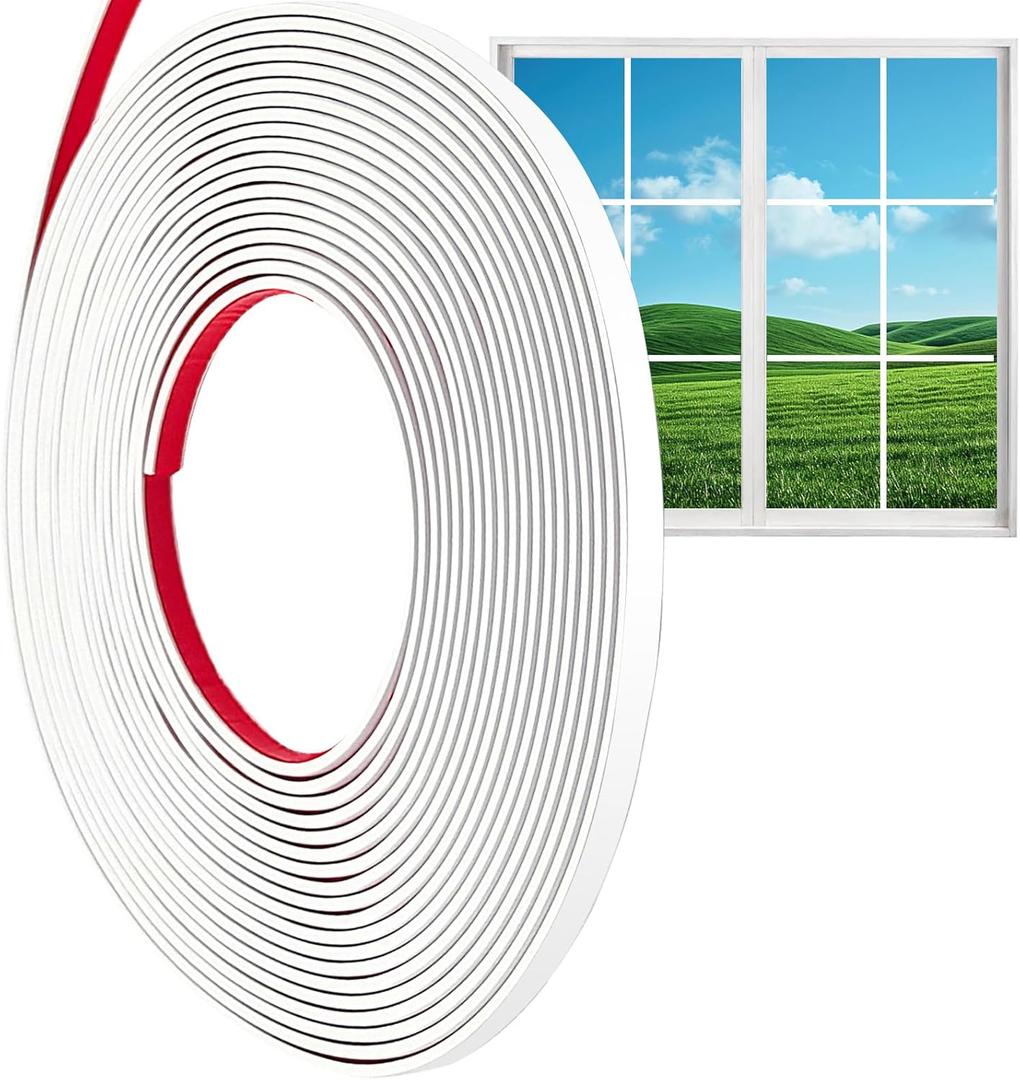 33 Ft Window Grille Inserts, Window Grid Kit, TPE Self-Adhesive Peel and Stick Trim Molding, DIY Flexible Molding Trim Door Window Inserts Frames Home Decoration