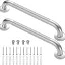 2 Pack 18 Inch Grab Bars for Bathtubs and Showers, Anti Slip Shower Grab Bars Stainless Steel Shower Handle Handicap Elderly Senior Assist Bathroom Saft Handle