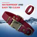 Wisedog Rubber Dog Collar for  Dogs - Waterproof Dog Collar with Quick Release Metal Buckle Easy to Clean Puppy Collar for Outdoor Use, Burgundy(S:10"-14")