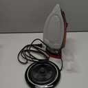 Cordless Iron for Clothes - 1500W Steam Iron with Non-Stick Ceramic Soleplate, Rapid Heating, Auto Shut Off, Burst of Steam, Self-Clean, Anti-Drip, Anti-Calc, 3 Temperature Settings, Red