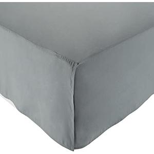 Amazon Basics Lightweight Pleated Bed Skirt, Full, Dark Grey, Solid