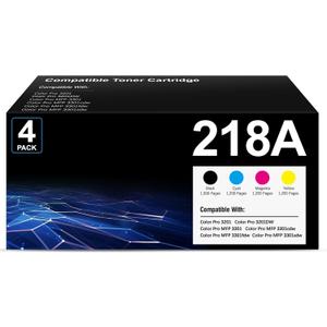 218A Toner Cartridges 4-Pack Compatible Replacement for HP Color Pro MFP 3301SDW 3301CDW 3301FDW 3201DW Printer 3301 3201 Series | W2180A W2181A W2182A W2183A