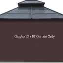 Gazebo Privacy Curtain with Zipper Side Wall Universal Replacement for 10' x 10' Gazebo, Patio, Outdoor Canopy, Garden and Backyard,Coffee Brown (1-Panel Curtain Only)