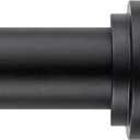 Black Curtain Rods for Windows 18-144 Inch,Adjustable Length 1 Inch Diameter Heavy Duty Curtain Rod for Bedroom/Kitchen/Dorm/Apartment/Door