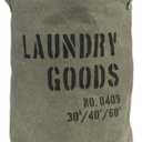 Danya B. LY952 Decorative Collapsible Portable Fabric Laundry Basket - Foldable Canvas Clothes Hamper with Handles - Khaki Green, 15 inches x 15 inches x 20 inches