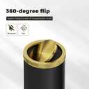 Black and Gold Bathroom Trash Can,Bathroom Garbage can with Swing LidSmall Trash Can with Flipping Lid, 4.8gal Garbage cans for Bedroom,Living Room, Guest Room,Office,Hotel(4.7gal-Black)
