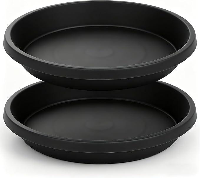 NIMYAU 2 Pack Large Plant Saucer 20 Inch, Extra-Large Deep Plant Trays for Pots, Plant Drip Trays, Plant Water Catcher Tray for Plants, Plastic Plant Saucers for Indoors no Holes