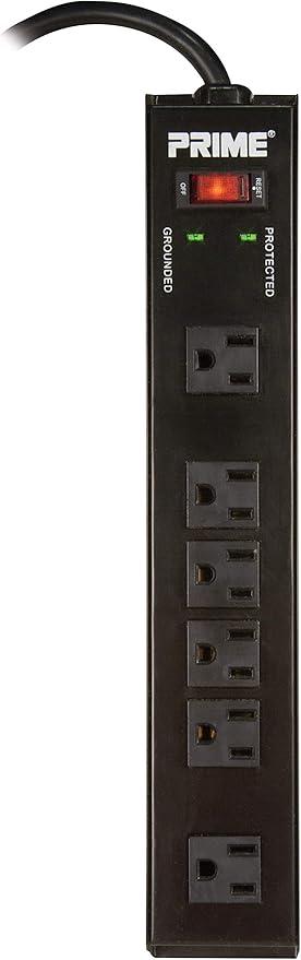 7 OUT 1500J USB 6FT BLK FLAT SURGE