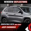 in-Channel Rain Guards Fit for Jeep Cherokee 2014-2023 Black Extra Durable Shatterproof Side Window Deflectors, Vent Window Visors, Wind Deflectors - 4 PCS