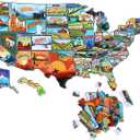 Xuhal 50 Pcs United States Map Fridge Magnets USA Souvenirs Us Individual State & Province Refrigerator Magnets Set for Travel Gift Destination of States Visited(Elegant,Become A Map)