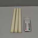 Flameless Taper Candles with Remote Control and Timer, Battery Operated LED Candlesticks with Flickering 3D Flame, 9.60.8 Inches Plastic Fake Candles for Christmas, Wedding and Home Decor (Ivory, 3)