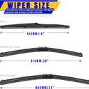 3 wipers Replacement for 2016-2021 Lexus RX350/2016-2022 Lexus RX450h, Windshield Wiper Blades Original Equipment Replacement - 26"/20"/16" (Set of 3) Top Lock