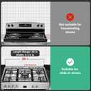 30" Slide-in Range Rear Filler Kit,Stove Gap Filler Strip, Stainless Steel Backsplash for Stove, Stove Trim Kit with Most Brands Between Stove and Backsplash(Black) With 2 PCS Stove Gap Covers