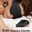 Sleep Mask for Side Sleeper, Eye Mask for Sleeping Women Men, 3D Contoured Cup No Eye Pressure 100% Light Blocking Sleeping Mask with Adjustable Strap Night Blindfold Flight, Travel, Nap, Black