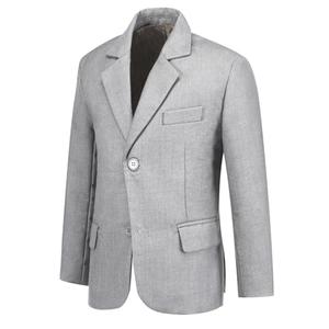 Boys Blazer Slim Suit Coat with Lapel Formal Classic Suits One-Button Jacket for Kids Size 14 Gray