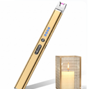 LcFun Candle Lighter Electric USB Rechargeable Plasma Arc Lighter with Safety Lock, Windproof Flameless Long Lighters for Candle, Grill, BBQ, Camping, Gas Stoves (Rose Gold)