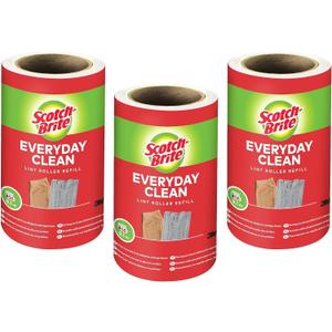 Scotch-Brite Pet Hair Pickup Lint Roller Refill 839RFS-70, 4.0 inch x 36.2 feet, 3 Refills, 210 Total Sheets