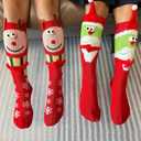U-Goforst 3D Kids Christmas Socks Funny Crazy Holiday Hand Holding Socks Christmas Gifts Stocking Stuffers for Boys Girls (Red)